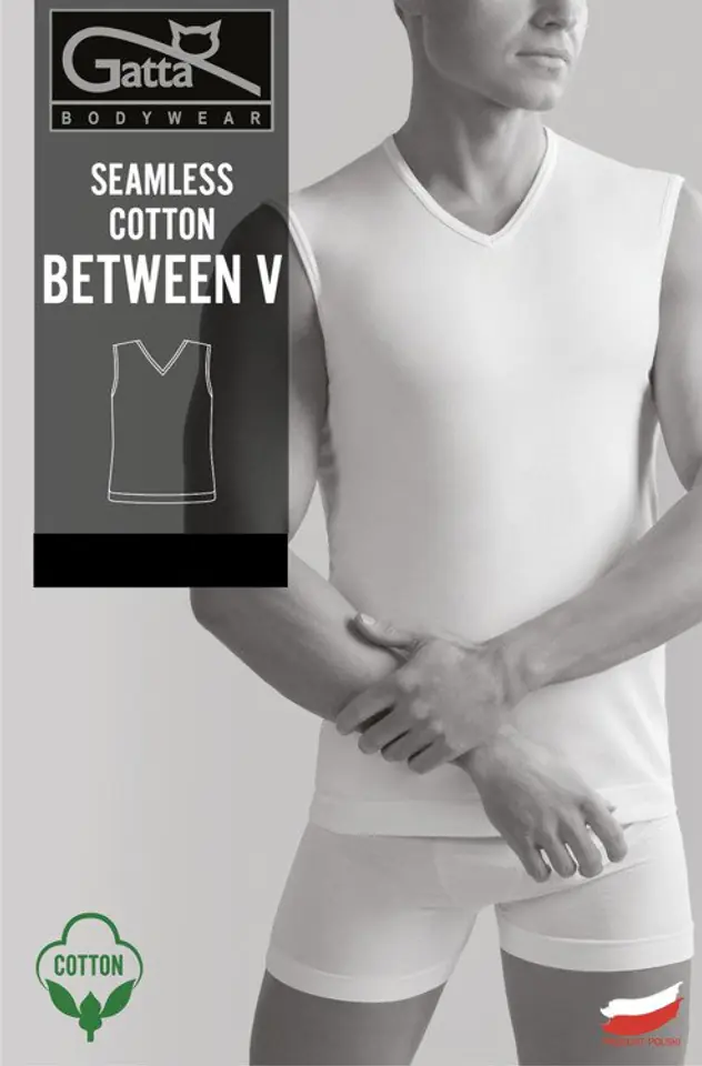 ⁨KOSZULKA GATTA BETWEEN V SEAMLESS COTTON (kolor czarny, rozmiar L)⁩ w sklepie Wasserman.eu