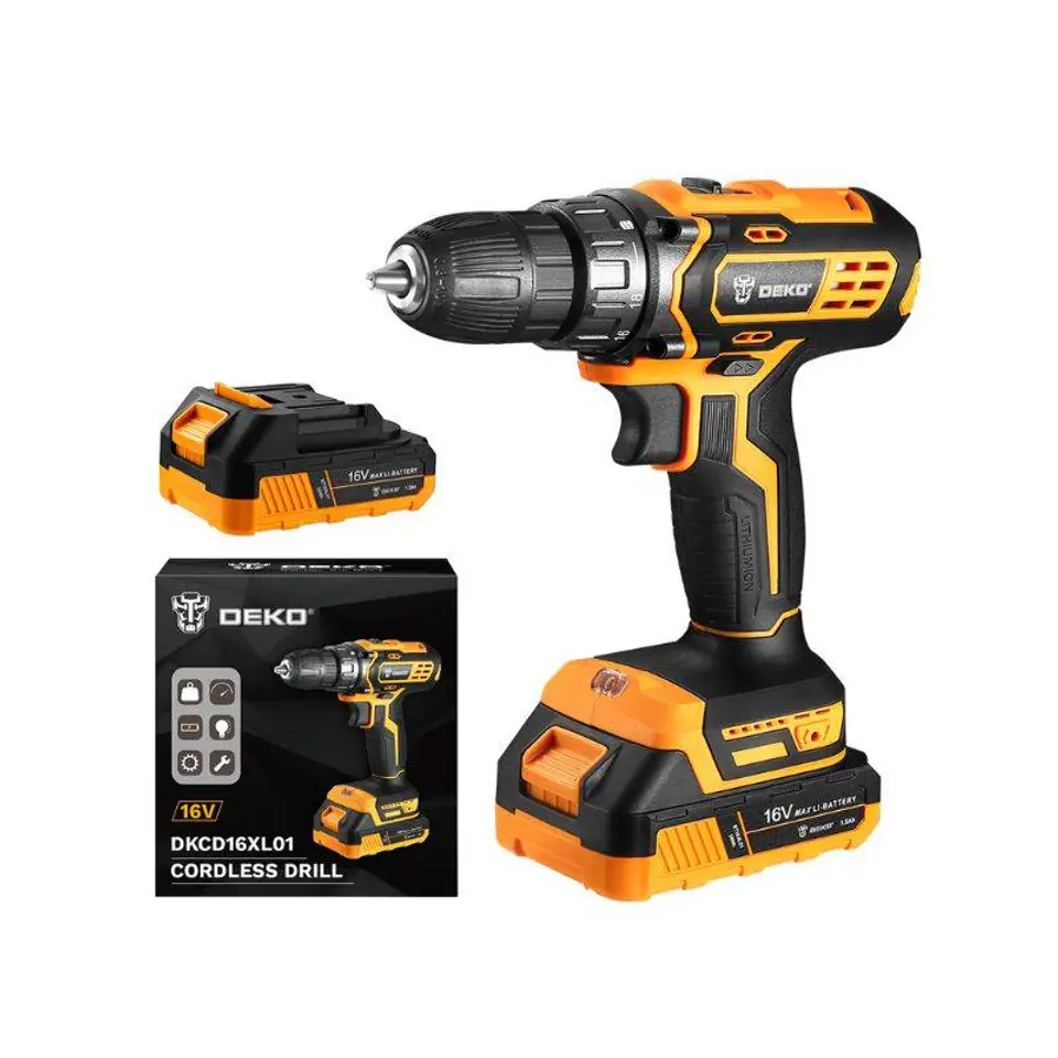 Akumulatorowa wiertarko-wkrętarka Deko Tools DKCD16XL01-H5S2 16V w sklepie Wasserman.eu