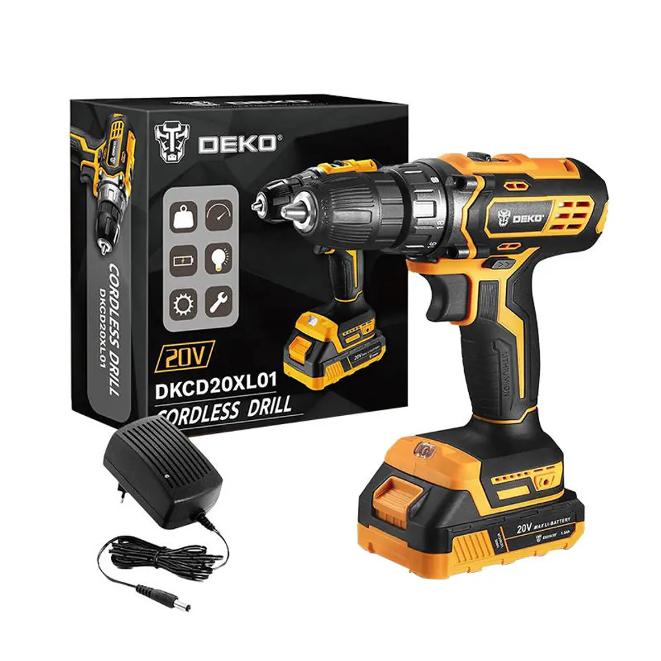 ⁨Akumulatorowa wiertarko-wkrętarka Deko Tools DKCD20XL01-H10 20V⁩ w sklepie Wasserman.eu