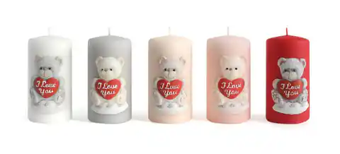 ⁨Artman Teddy decorative candle in the shape of a cylinder in white-1pcs⁩ at Wasserman.eu