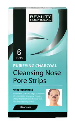 ⁨Beauty Formulas Skin Care Głęboko oczyszczające paski na nos z węglem 6szt⁩ w sklepie Wasserman.eu