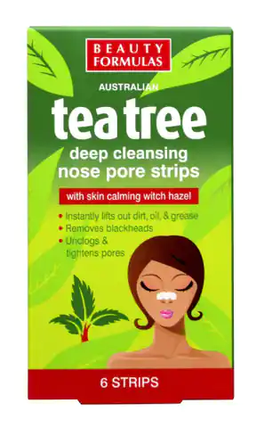 ⁨Beauty Formulas Tea Tree Głęboko oczyszczające paski na nos 1op-6szt⁩ w sklepie Wasserman.eu