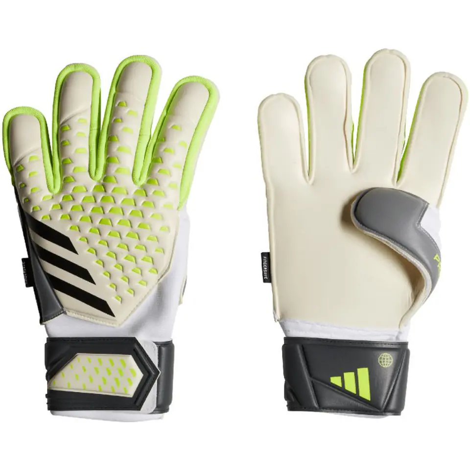 ⁨adidas Predator Match Fingersave goalkeeper gloves white-green IA0877⁩ at Wasserman.eu