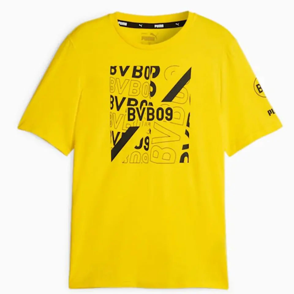 ⁨Koszulka Puma Borussia Dortmund FtbCore Graphic Tee M (kolor Żółty, rozmiar M)⁩ w sklepie Wasserman.eu