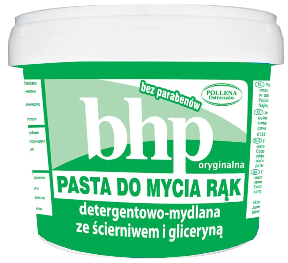 BHP Pasta do mycia rąk detergentowa-mydlana ze ścierniwem i gliceryną 500ml w sklepie Wasserman.eu