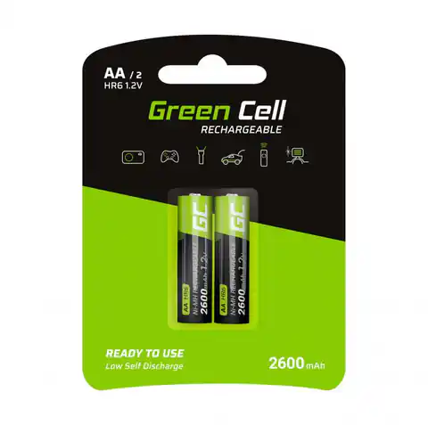 ⁨AKUMULATORKI Green Cell 2x AA HR6 2600mAh GR05⁩ w sklepie Wasserman.eu