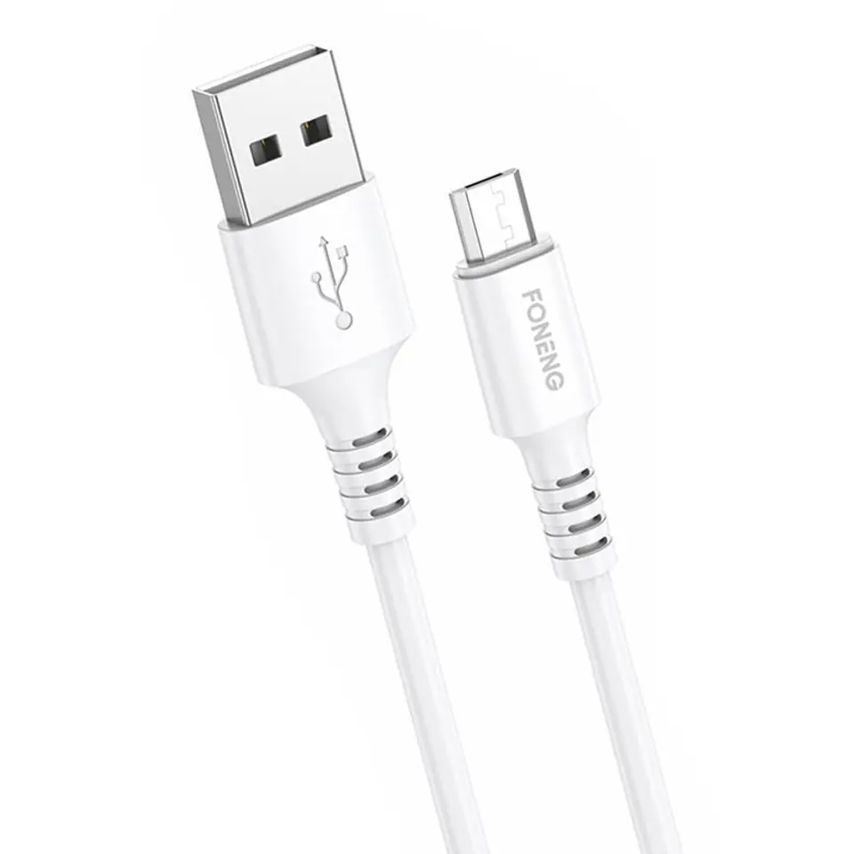 ⁨Kabel USB do Micro USB Foneng X85 3A Quick Charge, 1m (biały)⁩ w sklepie Wasserman.eu