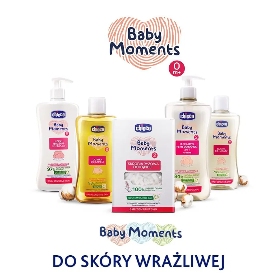 ⁨LEKKI BALSAM DO CIAŁA 500 ML  0 M+ CHICCO Baby Moments⁩ w sklepie Wasserman.eu