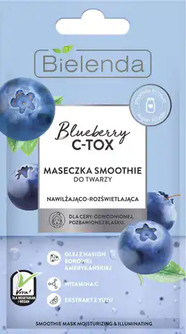⁨Bielenda Blueberry C-TOX Maseczka Smoothie do twarzy nawilżająco-rozświetlająca 8g⁩ w sklepie Wasserman.eu