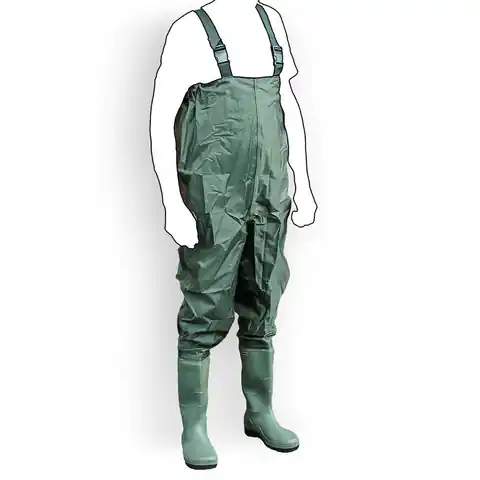 ⁨Lekkie i solidne Wodery Spodniobuty zielone BITUXX rozmiar 45 do wody⁩ w sklepie Wasserman.eu