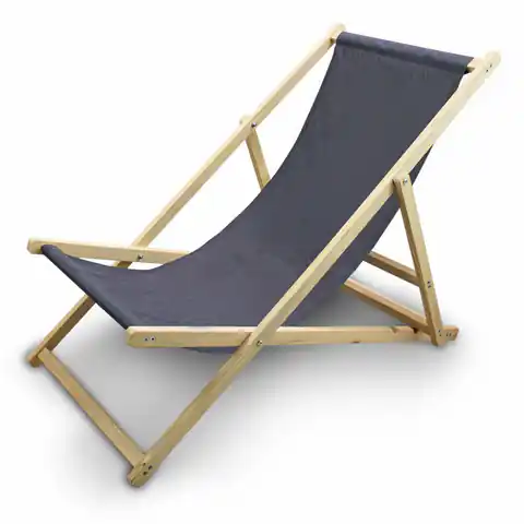 ⁨Strong Beach Chair Adjustable Sun Lounger Black For Beach For Garden⁩ at Wasserman.eu