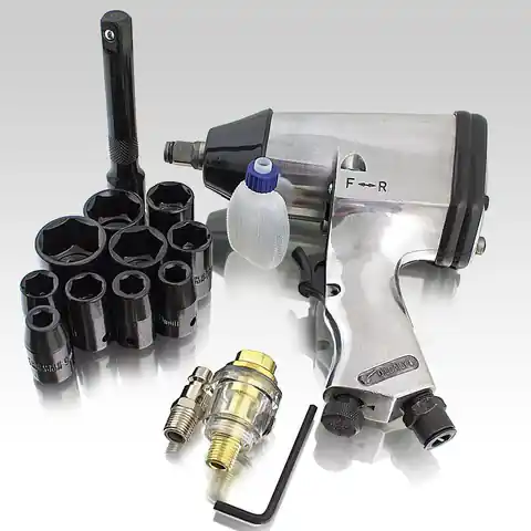 ⁨PROFESSIONAL PNEUMATIC IMPACT WRENCH 1/2 SET IN CASE WITH CAPS⁩ at Wasserman.eu