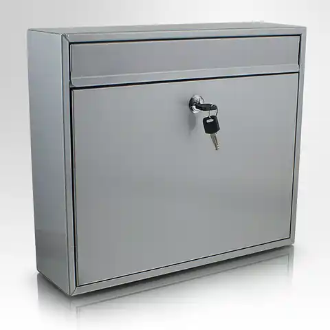 ⁨Robust letterbox grey lacquered drop box resistant⁩ at Wasserman.eu