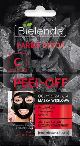 ⁨Bielenda Carbo Detox Black Charcoal Peel-off Cleansing Mask 2x6g⁩ at Wasserman.eu