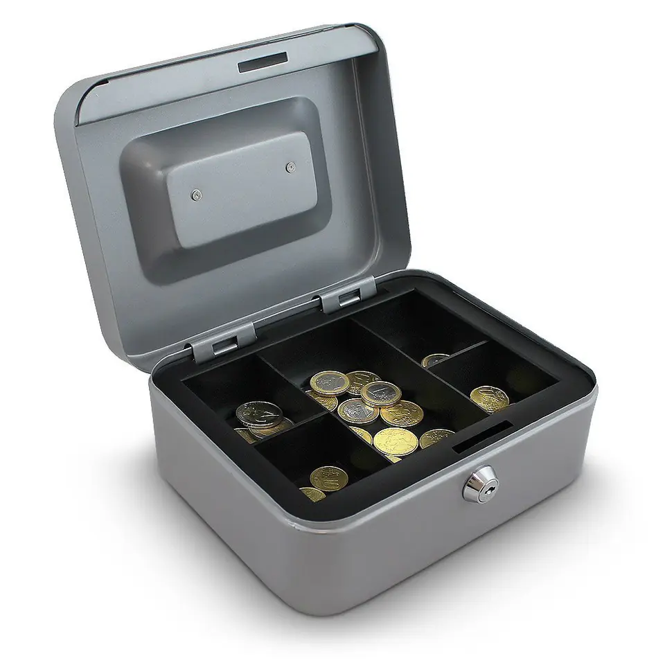 ⁨GREY CAPACIOUS CASE FOR STORING EURO COINS 20CM⁩ at Wasserman.eu