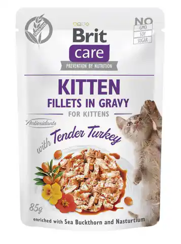 ⁨BRIT Care Cat Kitten Tender Turkey Pouch - mokra karma dla kota - 85 g⁩ w sklepie Wasserman.eu