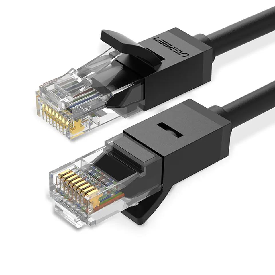 ⁨Ugreen kabel sieciowy internetowy LAN Ethernet U/UTP Cat. 6 1000Mb/s 8m czarny (NW102)⁩ w sklepie Wasserman.eu