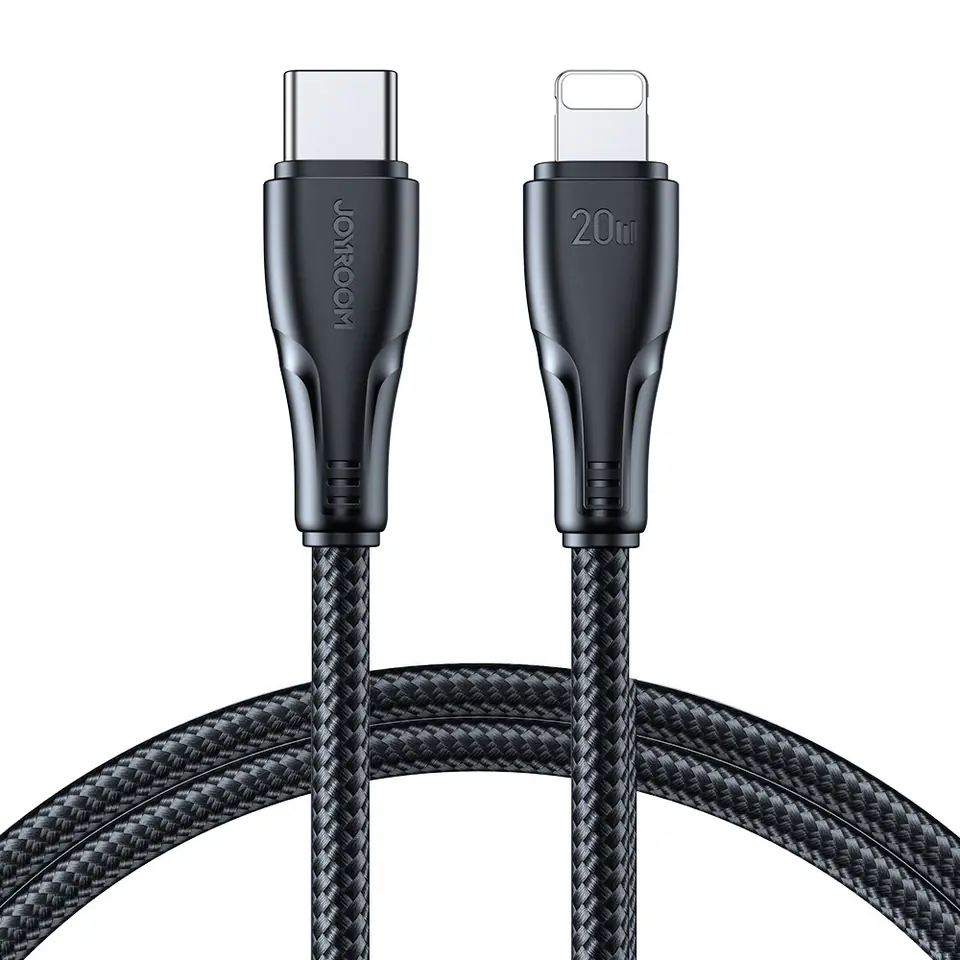 ⁨Przewód kabel iPhone Surpass Series USB-C - Lightning 20W 2m czarny⁩ w sklepie Wasserman.eu