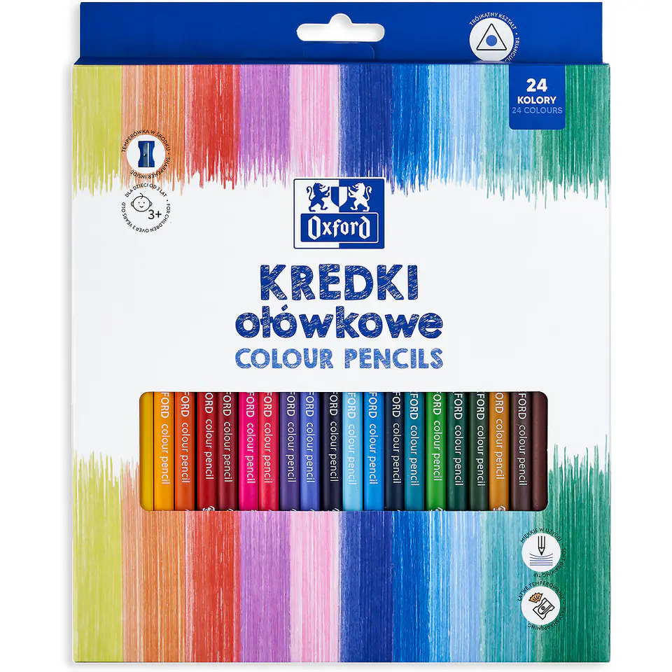 ⁨Kredki ołówkowe REGULAR 24 kolory 400174525 OXFORD⁩ w sklepie Wasserman.eu