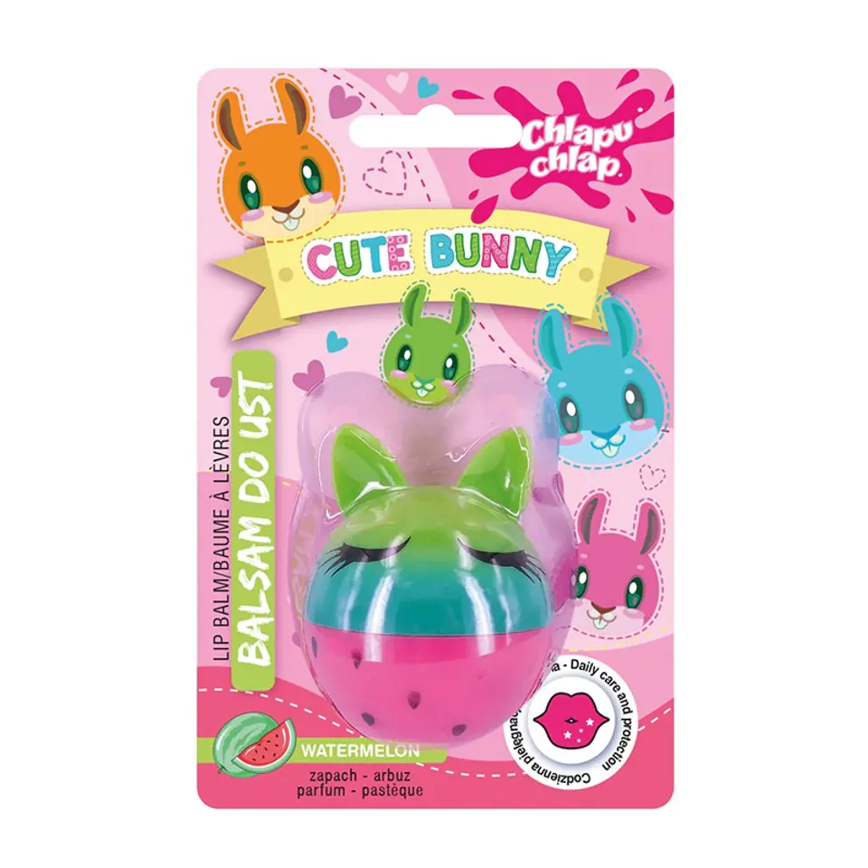 ⁨CHLAPU CHLAP Balsam do ust Cute Bunny - zapach arbuza 1szt⁩ w sklepie Wasserman.eu