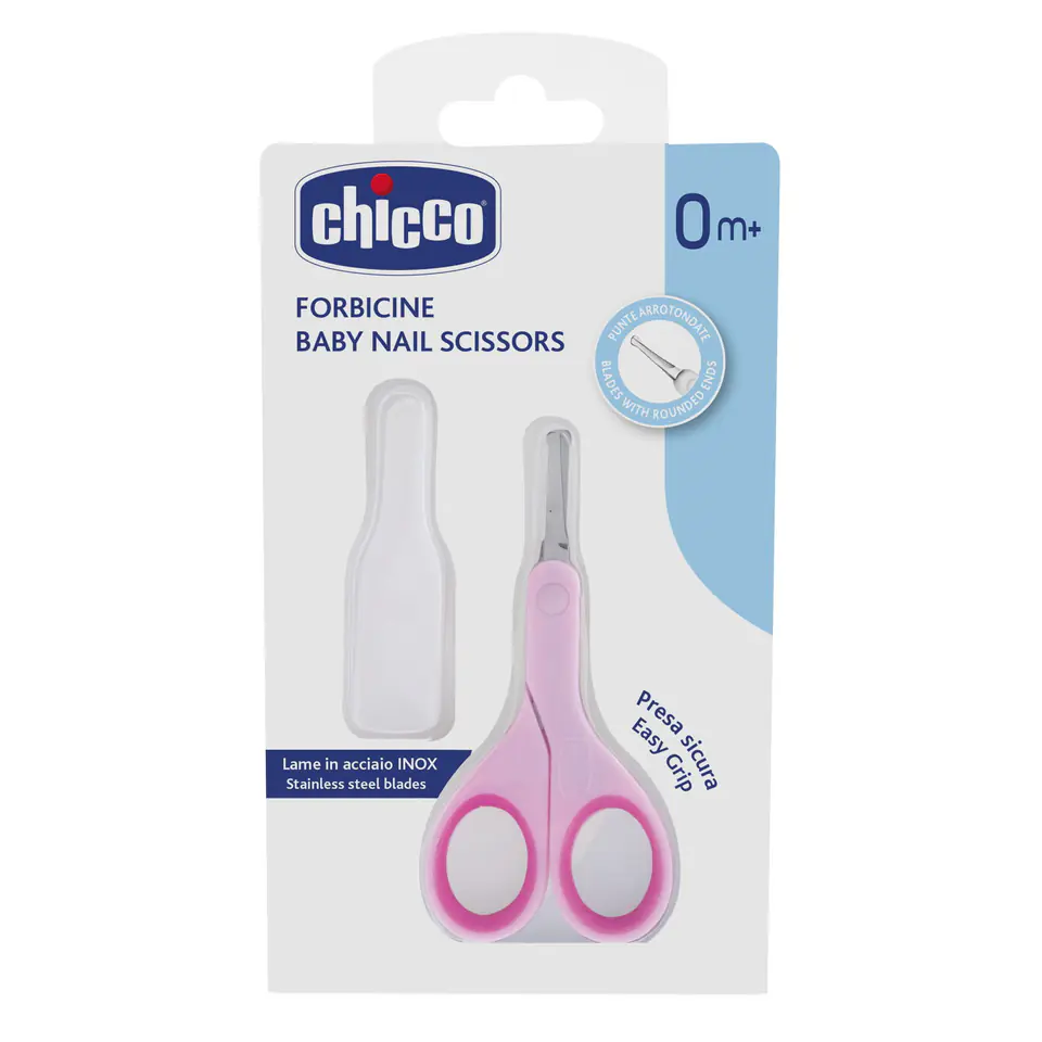 ⁨Chicco Baby Nail Scissors scissors with cover 0m+ Pink⁩ at Wasserman.eu