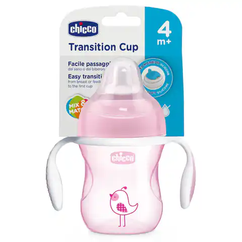 ⁨Chicco Transition Cup first training cup with soft mouthpiece 4m+ Girl 200ml⁩ at Wasserman.eu