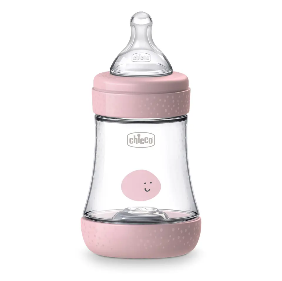 ⁨CHICCO PERFECT5 150 ML 0M+ GIRL  BUTELKA ANTYKOLKOWA SMOCZEK SILIKONOWY, PRZEPŁYW WOLNY⁩ w sklepie Wasserman.eu