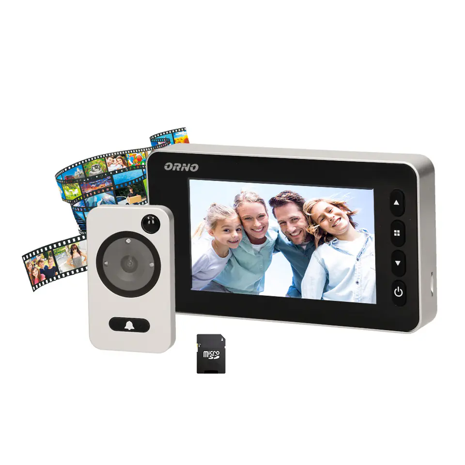 ⁨4.7" electronic door viewfinder with Micro SD card recording, motion and menu sensor in 9 languages, battery operated⁩ at Wasserman.eu