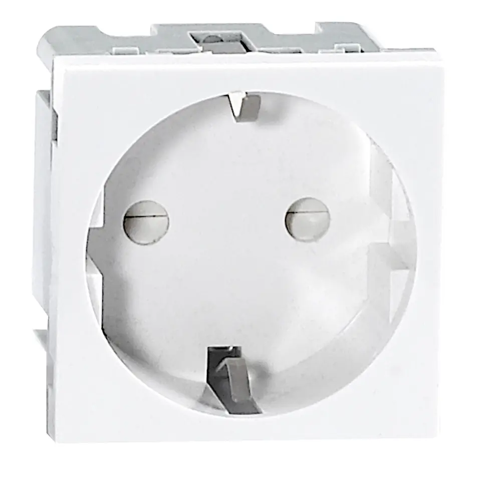 ⁨NOEN GS, modular socket 45x45mm 1x2P+Z, type F schuko, 16A 250V, white⁩ at Wasserman.eu