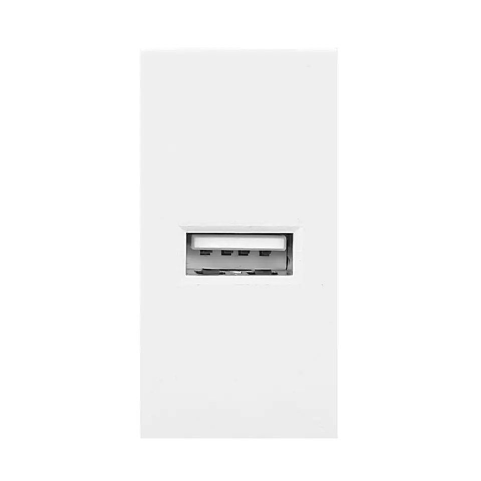 ⁨NOEN USB, modular port 22,5x45mm with USB charger, 2,1A 5V DC, white⁩ at Wasserman.eu