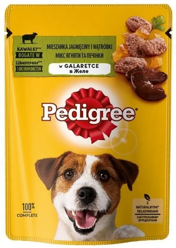 ⁨PEDIGREE Jagnięcina i wątróbka w galaretce - mokra karma dla psa - 100 g⁩ w sklepie Wasserman.eu