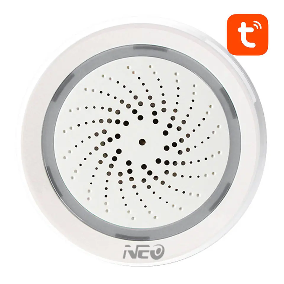 ⁨Inteligentna Syrena Alarmowa NEO NAS-AB02WT z Pomiarem Temperatury i Wilgotności, WiFi TUYA⁩ w sklepie Wasserman.eu