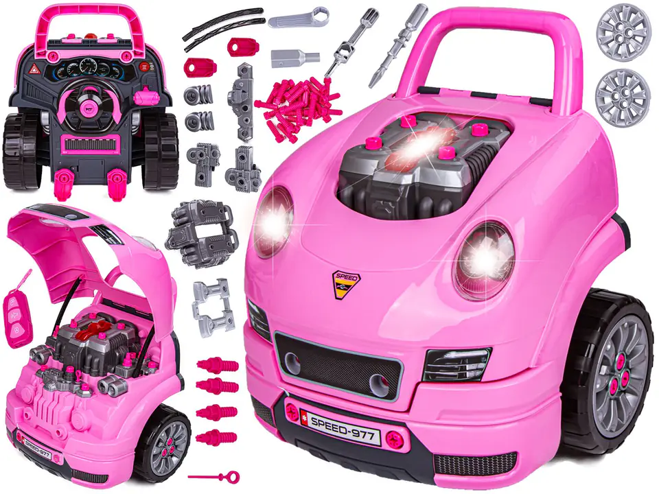 ⁨Mechanic's Kit, Car Auto Engine For Unscrewing, Workshop of 61 Elements, Pink Porsche⁩ at Wasserman.eu