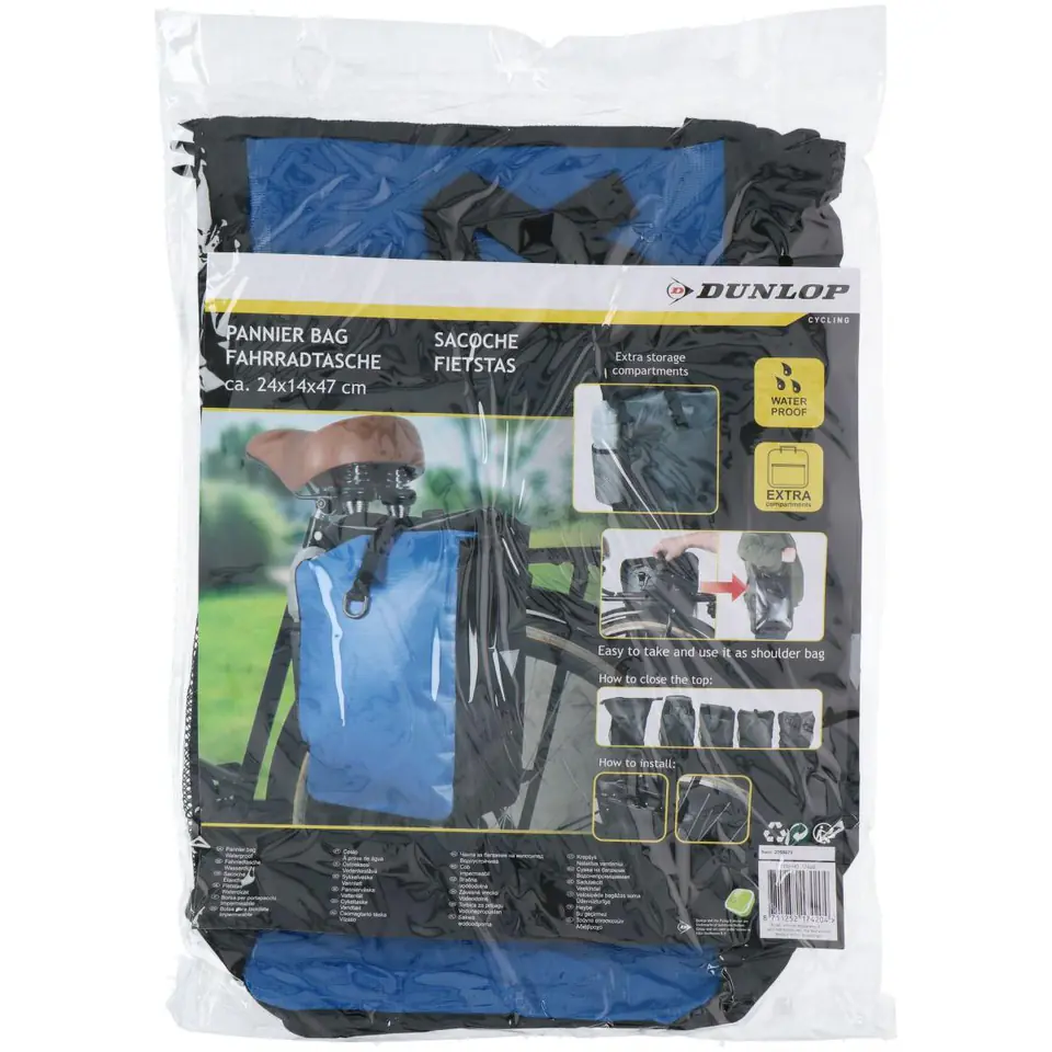 SAKWA TORBA ROWEROWA WODOSZCZELNA DUNLOP 15L - NIEBIESKI w sklepie Wasserman.eu