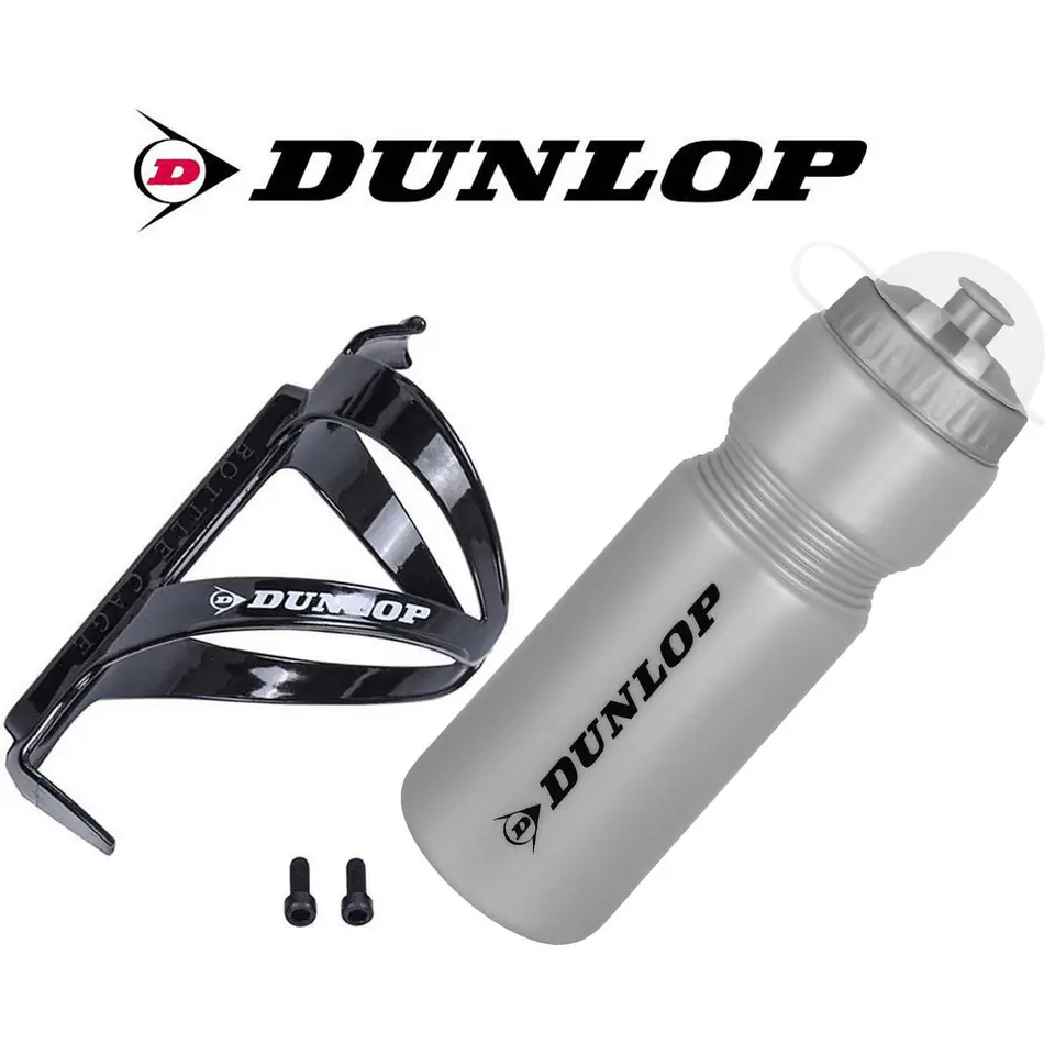 BIDON ROWEROWY DUNLOP 750ML Z KOSZYKIEM SREBRNY w sklepie Wasserman.eu