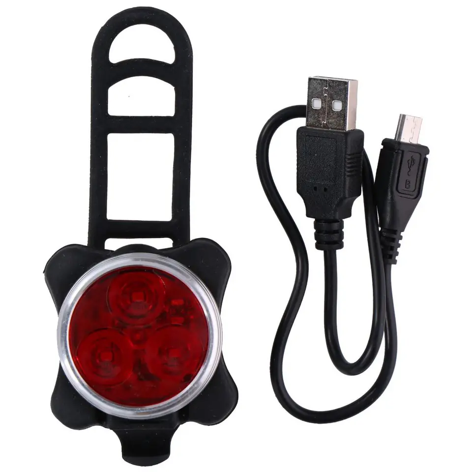 ⁨TYLNE ŚWIATŁO ROWEROWE 3 LED SMD DUNLOP ŁADOWANIE USB⁩ w sklepie Wasserman.eu