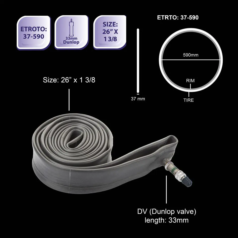 ⁨DĘTKA ROWEROWA 26x1,3/8 DV BICYCLE GEAR⁩ w sklepie Wasserman.eu