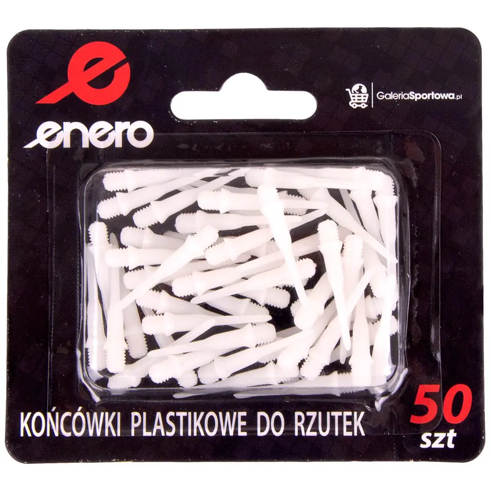 ⁨KOŃCÓWKA DART DO RZUTEK PLASTIKOWE - SPARE 50 SZT BIAŁE ENERO⁩ w sklepie Wasserman.eu