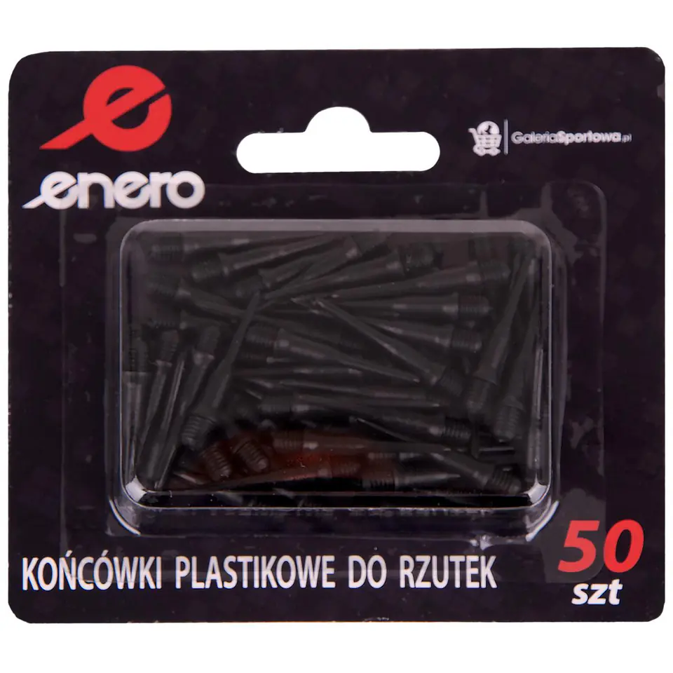 ⁨KOŃCÓWKA DART DO RZUTEK PLASTIKOWE - SPARE 50 SZT CZARNE ENERO⁩ w sklepie Wasserman.eu