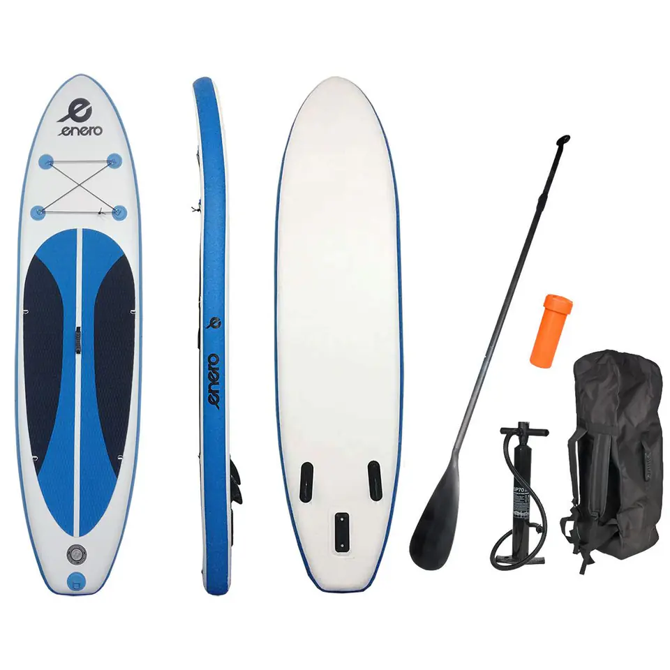 ⁨Enero inflatable sup board 135 kg 300 x 76 x 15 cm white and blue 1034058⁩ at Wasserman.eu