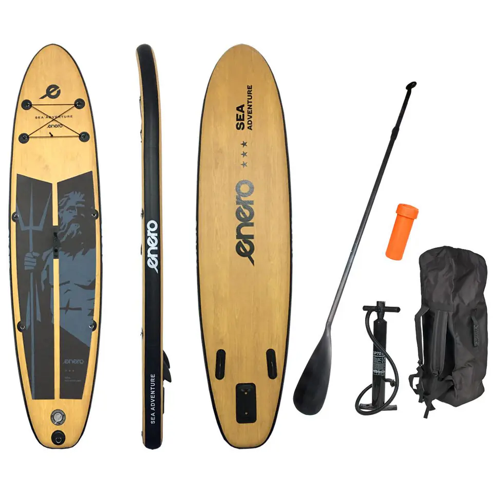⁨ZESTAW - DESKA SUP 145KG DMUCHANA NEPTUN WOODEN ENERO 320x76x15CM⁩ w sklepie Wasserman.eu