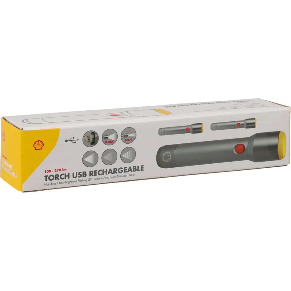 LATARKA TAKTYCZNA ALUMINIOWA 15 CM SHELL USB w sklepie Wasserman.eu