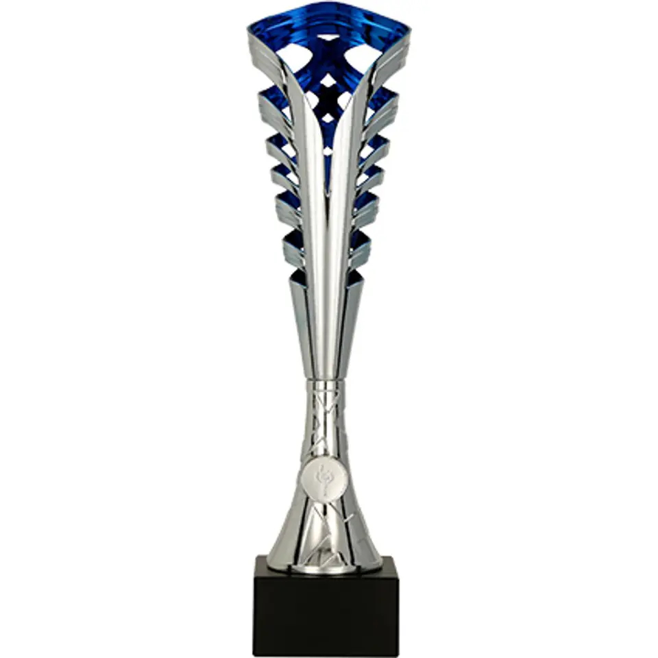 ⁨Puchar plastikowy srebrno-niebieski⁩ w sklepie Wasserman.eu