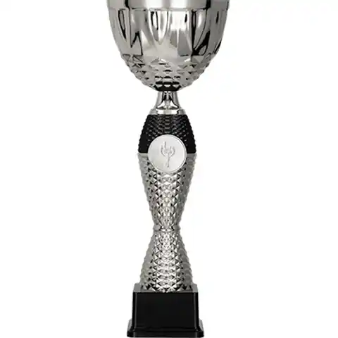 ⁨Puchar metalowy srebrno-czarny⁩ w sklepie Wasserman.eu