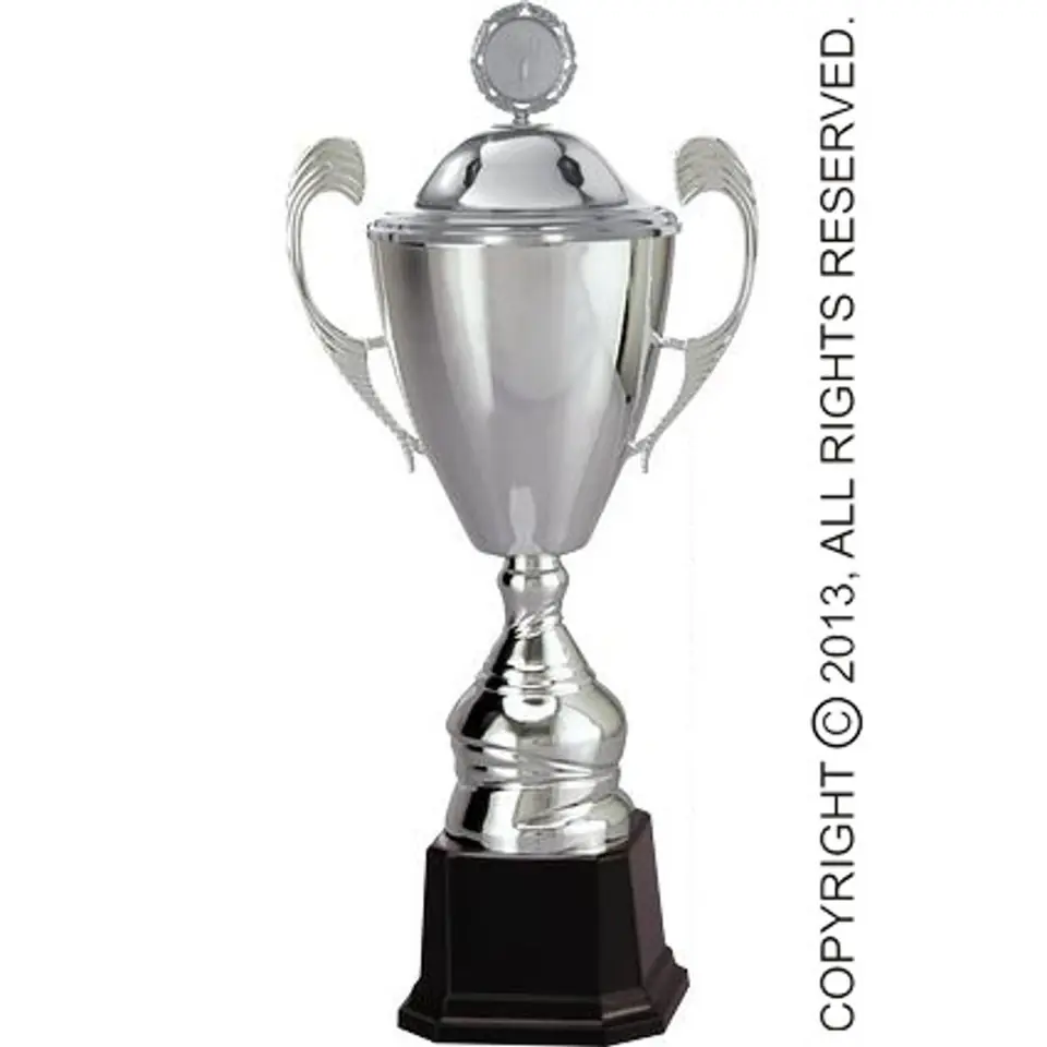 ⁨Puchar metalowy srebrny z przykrywką⁩ w sklepie Wasserman.eu