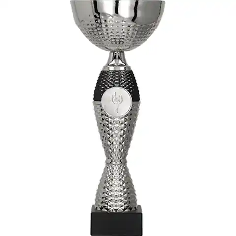 ⁨Puchar metalowy srebrno-czarny⁩ w sklepie Wasserman.eu