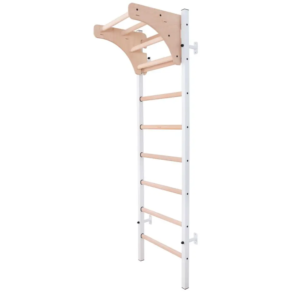 ⁨DRABINKA GIMNASTYCZNA DREWNIANO METALOWA NA 4 UCHWYTY Z DREWNIANYM DRĄŻKIEM BENCHK 211W⁩ w sklepie Wasserman.eu