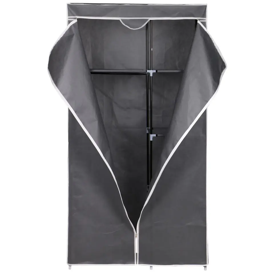 ⁨SZAFA TEKSTYLNA GARDEROBA 90x45x170CM CIEMNO-SZARA 8811⁩ w sklepie Wasserman.eu