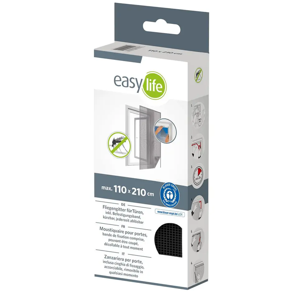 ⁨MOSKITIERA DRZWI 2X60X210 CZARNY⁩ w sklepie Wasserman.eu