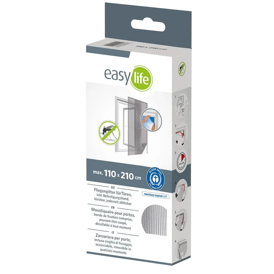 ⁨MOSKITIERA DRZWI 2X60X210 BIAŁA⁩ w sklepie Wasserman.eu